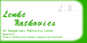 lenke matkovics business card